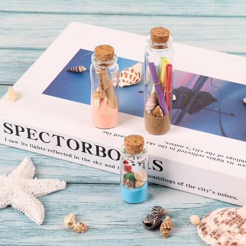 زجاجات زجاجية صغيرة سعة 10 مل مع فلين، 60 عبوة زجاجات صغيرة مع سدادات فلين وخيوط إضافية، قوارير صغيرة بأغطية، زجاجات زجاجية صغيرة، زجاجات جرعة صغيرة، رسالة في زجاجة للحفلات ذات الطابع الخاص in Kuwait