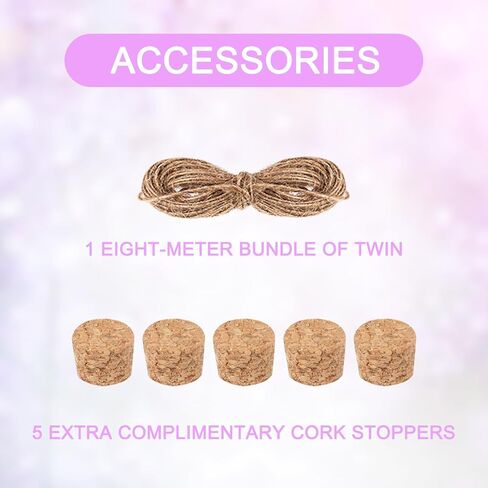 زجاجات زجاجية صغيرة سعة 10 مل مع فلين، 60 عبوة زجاجات صغيرة مع سدادات فلين وخيوط إضافية، قوارير صغيرة بأغطية، زجاجات زجاجية صغيرة، زجاجات جرعة صغيرة، رسالة في زجاجة للحفلات ذات الطابع الخاص in Kuwait