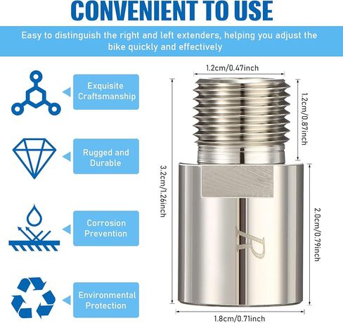 HESTYA دراجة دواسة تمديدات الصلب دراجة دواسة محول تمديد دواسة فاصل صالح 9/16 في دواسات الدراجة الخيوط الطريق شارع دراجة ممتدة 20 مللي متر/0.79in in Kuwait