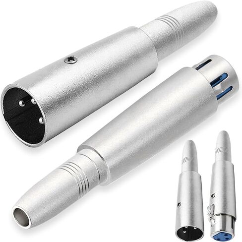 XLR 3 دبوس ذكر إلى 1/4 بوصة 6.35 مم أنثى محول مقبس موصل الصوت TRS جاك، XLR أنثى إلى 6.35 مم أنثى ميكروفون خلاط محول ستيريو، فضي، 4 قطع in Saudi Arabia