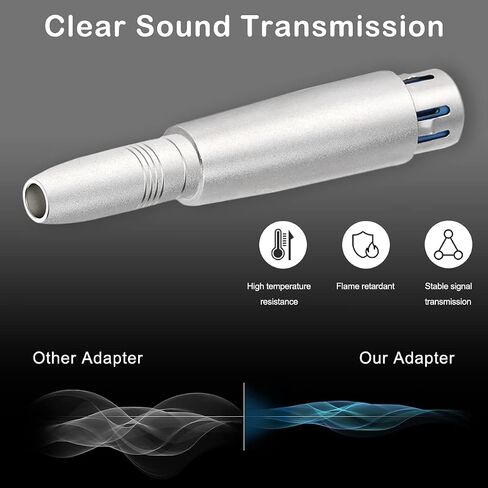 XLR 3 دبوس ذكر إلى 1/4 بوصة 6.35 مم أنثى محول مقبس موصل الصوت TRS جاك، XLR أنثى إلى 6.35 مم أنثى ميكروفون خلاط محول ستيريو، فضي، 4 قطع in Saudi Arabia