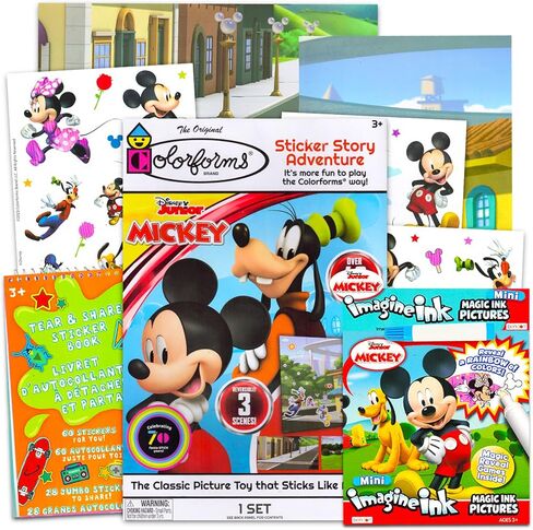 مجموعة أنشطة ميكي ماوس خالية من الفوضى - حزمة مع مجموعة أشكال ألوان ميكي ماوس، كتاب تلوين حبر ميكي إيماجن، المزيد | العاب سفر ميكي للأطفال in Kuwait
