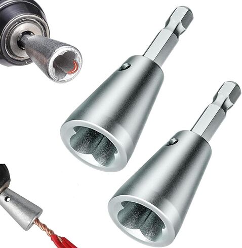 2PCS Wire Twister Tool for Drill, Wire Twisting Tool Wire Twister Wire Connector, Wire Nut Twister Wire Stripper Tool, Wire Stripping and Twisting Tool for Power Drill, Fast Wire Twisting Tool in Kuwait