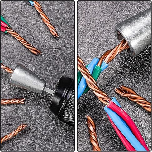 2PCS Wire Twister Tool for Drill, Wire Twisting Tool Wire Twister Wire Connector, Wire Nut Twister Wire Stripper Tool, Wire Stripping and Twisting Tool for Power Drill, Fast Wire Twisting Tool in Kuwait