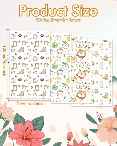 Puocaon Polymer Clay Transfer Paper - 20 Pcs Animal Transfer Paper for Polymer Clay, Cats Polymer Clay Transfer Sheets, Rabbit Raccoon Clay Transfer Paper, Magic Polymer Clay Transfer Paper Dogs in Saudi Arabia