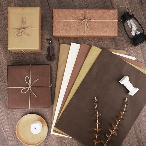 300 ورقة من ورق كرافت لحقائب الهدايا، 5 مناديل بنية متنوعة ذات لون بني لحفلات الزفاف الرجعية وتغليف هدايا عيد الميلاد، ورق مناديل أسمر من أجل مشروع بناء DIY وحفلات العطلات، 14 × 20 بوصة in Saudi Arabia