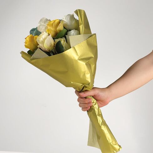 ASOEMERZ 500 Sheets Metallic Gold Tissue Paper - 20" x 20" Gift Wrapping Paper for Birthday Mother's Day Party Gift Bags Decoration in Kuwait