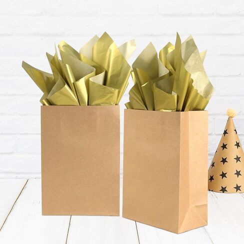 ASOEMERZ 500 Sheets Metallic Gold Tissue Paper - 20" x 20" Gift Wrapping Paper for Birthday Mother's Day Party Gift Bags Decoration in Kuwait