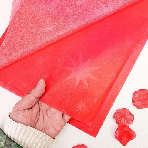 Hi Sasara 30 Sheets Large Star Tissue Paper Bulk,20 x 28 inch,Red Green Pink Star Tissue Paper for Gift Bags,Galaxy Tissue Paper for Baby Showers Wedding Birthday (4 Color Starry Sky) in Saudi Arabia