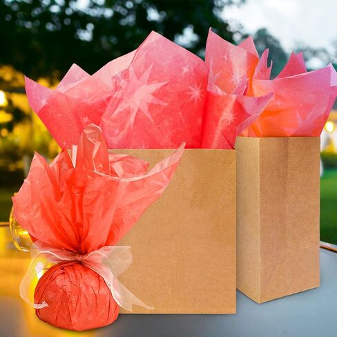 Hi Sasara 30 Sheets Large Star Tissue Paper Bulk,20 x 28 inch,Red Green Pink Star Tissue Paper for Gift Bags,Galaxy Tissue Paper for Baby Showers Wedding Birthday (4 Color Starry Sky) in Saudi Arabia