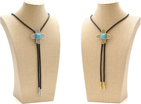 Stone Bolo Ties for Men Western - Vintage Cowboy Bolo Tie for Women Western Costume Accessories in Saudi Arabia