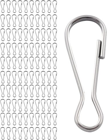 100pcs 304 Stainless Steel Metal Spring Hooks Silver Tone 1 Inch Lanyard Snap Clip Hooks for Key Chain, ID Card, DIY in Saudi Arabia