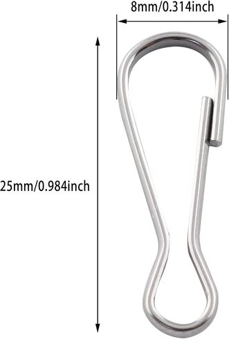 100pcs 304 Stainless Steel Metal Spring Hooks Silver Tone 1 Inch Lanyard Snap Clip Hooks for Key Chain, ID Card, DIY in Saudi Arabia