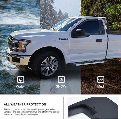 Kiwi Master Mud Flaps Compatible with 2015-2020 Ford F-150 Accessories Heavy Duty Front & Rear Mud Guards Replace OEM # FL3Z-16A550-AA FL3Z1-6A550-BA (with Fender Flares Only) in Saudi Arabia
