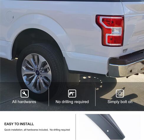 Kiwi Master Mud Flaps Compatible with 2015-2020 Ford F-150 Accessories Heavy Duty Front & Rear Mud Guards Replace OEM # FL3Z-16A550-AA FL3Z1-6A550-BA (with Fender Flares Only) in Saudi Arabia