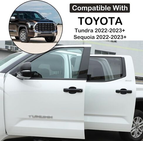 أغطية ملصق لمقبض باب السيارة الخارجي تناسب Toyot@a Tundra/Sequoia 2022-2023 غطاء واقي لوعاء الباب الخارجي للسيارة غطاء مقبض وعاء الباب غطاء الكسوة ملصق خدوش أفلام واقية ملحقات in Kuwait