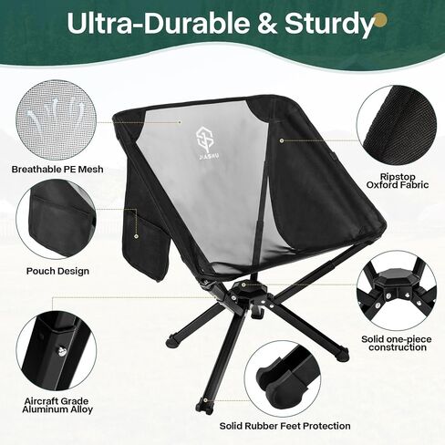 Compact Camping Chair,Ultralight Lightweight Folding Portable Camp Chair, 10 Seconds Quick Setup Backpack Chair with Carrying Bag for Outdoor, Travel, Picnic, Hiking, Festival in Saudi Arabia