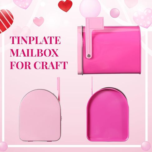 8 Pcs 5'' x 3'' Tinplate Mailbox Toy Small Decorative Mailbox Mini Tin Mailbox DIY Crafts for Boys and Girls Greeting Cards Exchange Gifts Classroom Prize Supply in Saudi Arabia