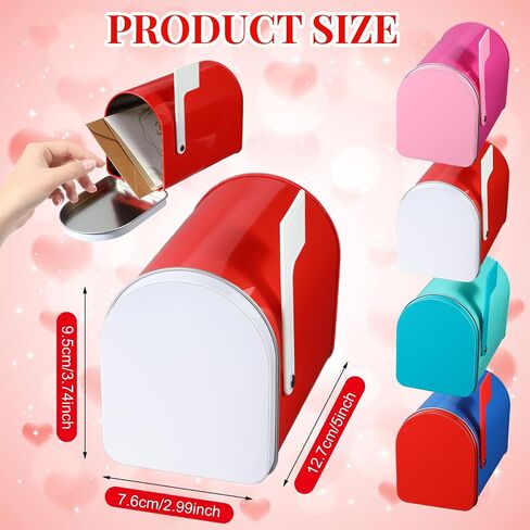 8 Pcs 5'' x 3'' Tinplate Mailbox Toy Small Decorative Mailbox Mini Tin Mailbox DIY Crafts for Boys and Girls Greeting Cards Exchange Gifts Classroom Prize Supply in Saudi Arabia