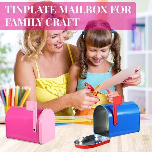 8 Pcs 5'' x 3'' Tinplate Mailbox Toy Small Decorative Mailbox Mini Tin Mailbox DIY Crafts for Boys and Girls Greeting Cards Exchange Gifts Classroom Prize Supply in Saudi Arabia