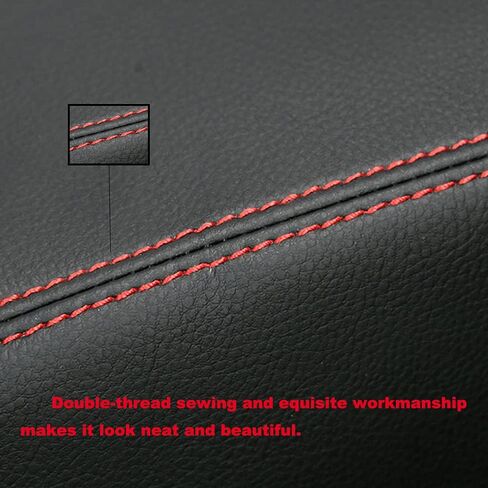 الجلود مركز وحدة التحكم مسند الذراع غطاء صندوق السيارات مسند الذراع المركزي وسادة واقية اكسسوارات الديكور الداخلي ل CRV 2017 2018 2019 2020 2021 2022 (غرز سوداء) in Kuwait