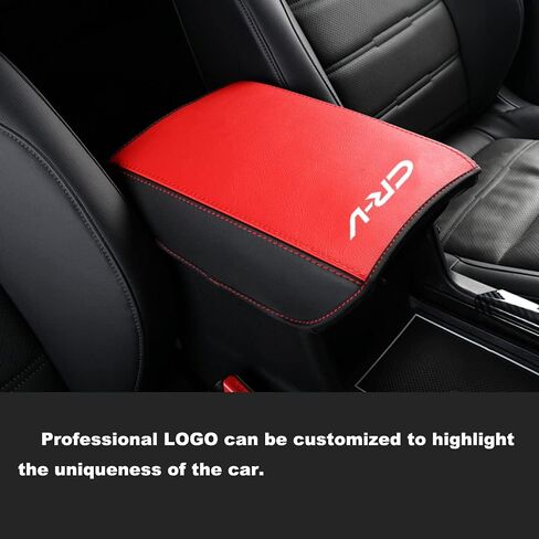 الجلود مركز وحدة التحكم مسند الذراع غطاء صندوق السيارات مسند الذراع المركزي وسادة واقية اكسسوارات الديكور الداخلي ل CRV 2017 2018 2019 2020 2021 2022 (غرز سوداء) in Kuwait