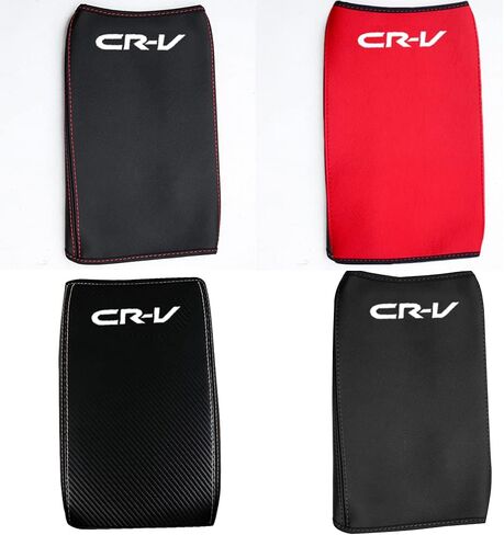 الجلود مركز وحدة التحكم مسند الذراع غطاء صندوق السيارات مسند الذراع المركزي وسادة واقية اكسسوارات الديكور الداخلي ل CRV 2017 2018 2019 2020 2021 2022 (غرز سوداء) in Kuwait