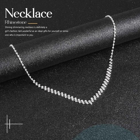 JAKAWIN Rhinestone Bridal Necklace Earring Set Silver Crystal Bride Jewelry Set Wedding Party Prom Jewelry for Women (Pack of 3) NK316 in Saudi Arabia