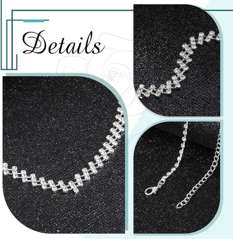JAKAWIN Rhinestone Bridal Necklace Earring Set Silver Crystal Bride Jewelry Set Wedding Party Prom Jewelry for Women (Pack of 3) NK316 in Saudi Arabia
