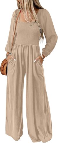 Dokotoo Women's Casual Loose Overalls Jumpsuits One Piece Sleeveless Wide Leg Long Pant Rompers With Pockets in Kuwait