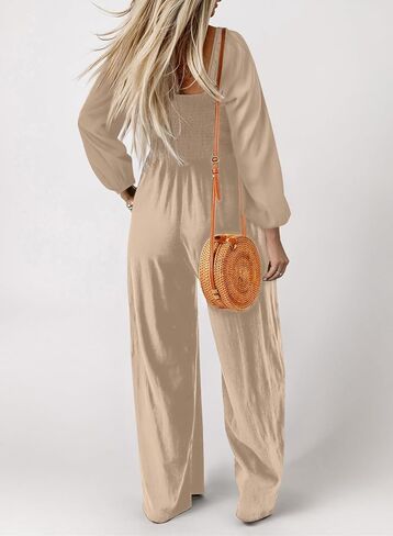 Dokotoo Women's Casual Loose Overalls Jumpsuits One Piece Sleeveless Wide Leg Long Pant Rompers With Pockets in Kuwait