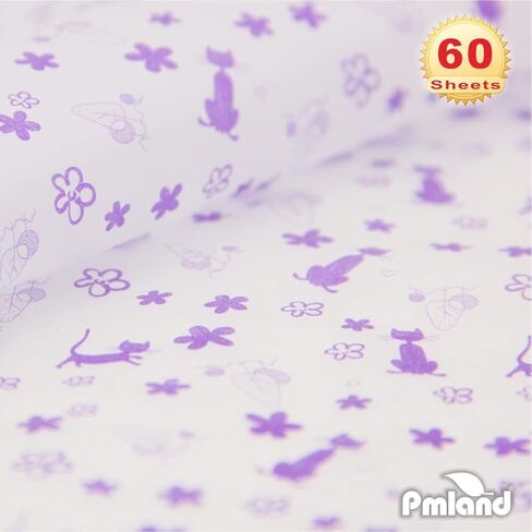PMLAND Premium Quality Gift Wrap Printed Tissue Paper - Animal Footprint Patterned - 15 Inches X 20 Inches 60 Sheets in Saudi Arabia