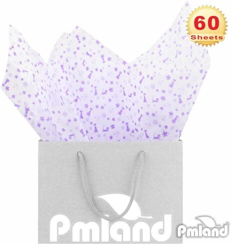 PMLAND Premium Quality Gift Wrap Printed Tissue Paper - Animal Footprint Patterned - 15 Inches X 20 Inches 60 Sheets in Saudi Arabia