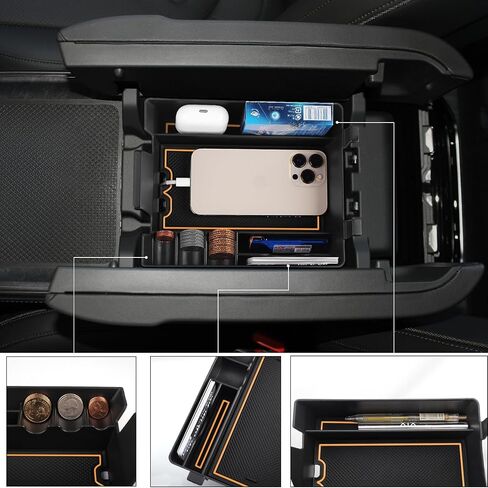 for Rivian R1S Accessories for Rivian R1T Accessories for RIVIAN 2025 2024 2023 2022 Car Center Console Organizer Armrest Cover Armrest Storage Box -Black in Saudi Arabia
