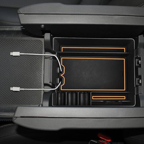 for Rivian R1S Accessories for Rivian R1T Accessories for RIVIAN 2025 2024 2023 2022 Car Center Console Organizer Armrest Cover Armrest Storage Box -Black in Saudi Arabia