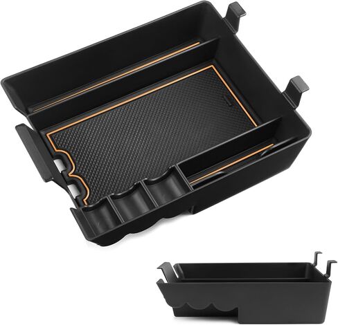 for Rivian R1S Accessories for Rivian R1T Accessories for RIVIAN 2025 2024 2023 2022 Car Center Console Organizer Armrest Cover Armrest Storage Box -Black in Saudi Arabia