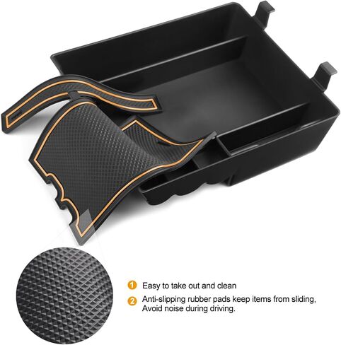 for Rivian R1S Accessories for Rivian R1T Accessories for RIVIAN 2025 2024 2023 2022 Car Center Console Organizer Armrest Cover Armrest Storage Box -Black in Saudi Arabia