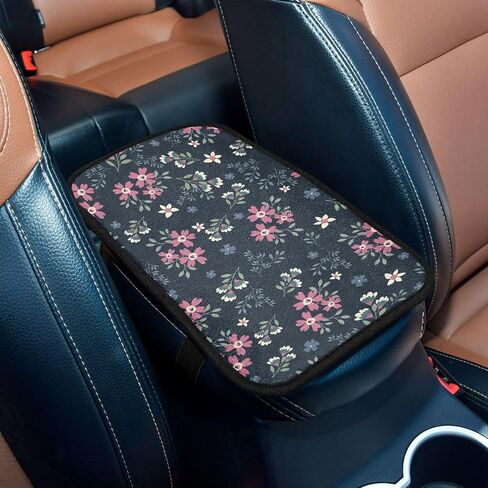 Little Pink Flowers Car Armrest Cover Pad Accessories Interior Protection 7.5x12.6inch Car Handrail Box Cushion for Most Vehicle, SUV, Car in Saudi Arabia