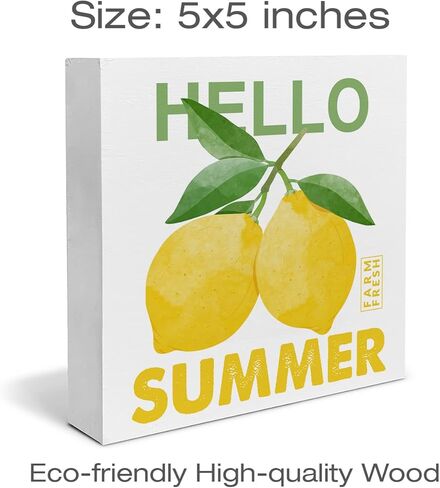 لافتة صندوق خشبي لبيت المزرعة لديكور المكتب مرحبًا بالصيف من الخشب، لافتة ديكور لجدار رف المطبخ المنزلي in Kuwait