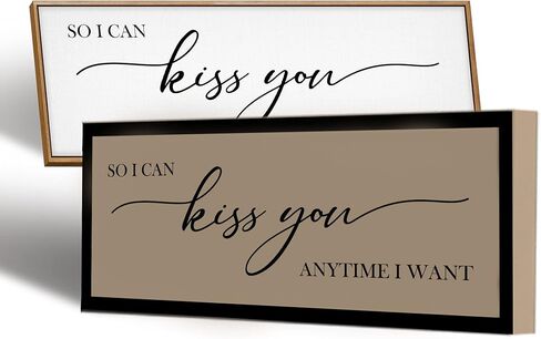 GraceView So I Can Kiss You Anytime I Want Sign - 42"x15" Framed Bedroom Sign Canvas Features A Beautifully Scripted Message Of Love And Comes Easy To Hang Accessories (Black) in Kuwait