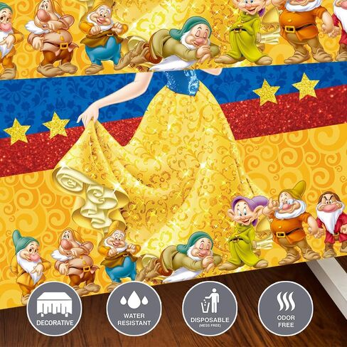 2 Pcs Snow White Theme Tablecloth, Princess Birthday Party Supplies Decorations Cartoon Party Table Cover (70.86" x 42.5") in Saudi Arabia