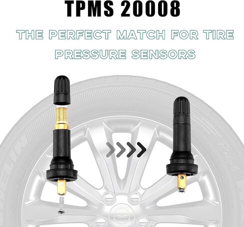 10PCS TPMS 20008 Tire Valve Stem, Rubber Snap-in Tubeless Tire Pressure Sensor Valve Stem, Tire Valve Stem Replacement for Enclave Escalade Avalanche Sierra, Car Accessories in Saudi Arabia