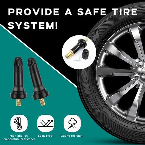 10PCS TPMS 20008 Tire Valve Stem, Rubber Snap-in Tubeless Tire Pressure Sensor Valve Stem, Tire Valve Stem Replacement for Enclave Escalade Avalanche Sierra, Car Accessories in Saudi Arabia
