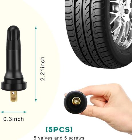 10PCS TPMS 20008 Tire Valve Stem, Rubber Snap-in Tubeless Tire Pressure Sensor Valve Stem, Tire Valve Stem Replacement for Enclave Escalade Avalanche Sierra, Car Accessories in Saudi Arabia