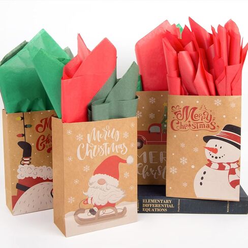 Shindel 180 ورقة مناديل ورقية لتغليف الهدايا، 20 × 28 بوصة مناديل عيد الميلاد لحقائب الهدايا هدايا عيد الميلاد وحرف العطلات in Kuwait