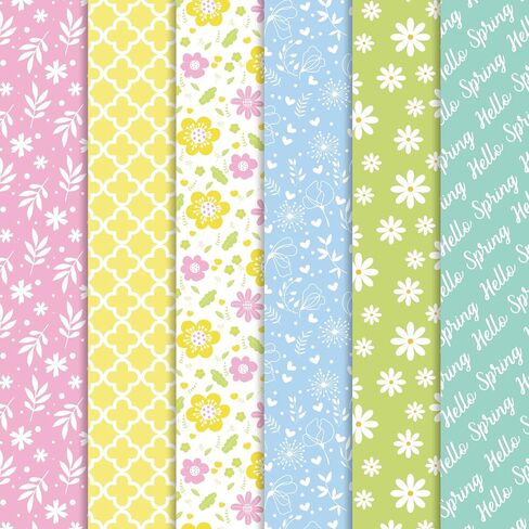 Whaline 90 Sheet Spring Tissue Paper Colorful Floral Pattern Gift Wrapping Paper 6 Flower Design Pastel Easter Tissue Paper for Spring Birthday Wedding Gift Packing DIY Art Craft, 13.8 x 19.7in in Saudi Arabia