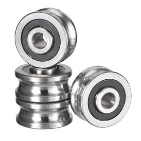 SG15 Deep U Groove Ball Track Guide Bearing, ID 5mm x OD 17mm x Width 8/9.75mm Double Sealed Pre-Lubricated (GCr15) Chrome Steel for 6mm Rails 4pcs