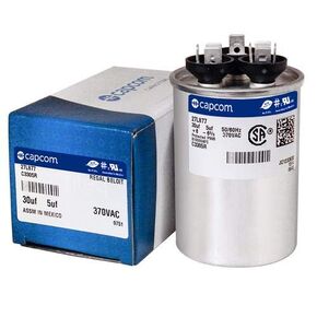 HC98JA031D - 30 + 5 uf MFD 370 Volt VAC - Carrier Round Dual Run Capacitor Upgrade