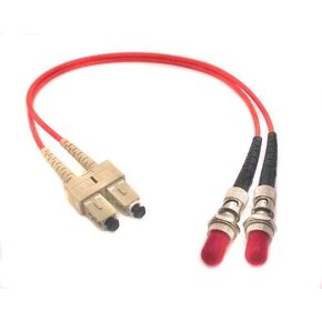 1ft Fiber Optic Adapter Cable SC (Male) to ST (Female) Multimode 50/125 Duplex
