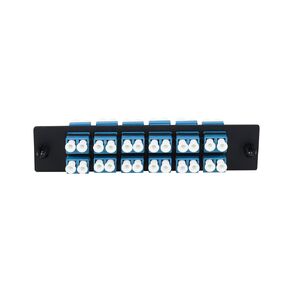 24 Fibers LC to LC Duplex Single Mode Fiber Patch Panel with 12 pcs LC/LC UPC Duplex Singlemode Fiber Optic Coupler Adapters Connector, 2pc